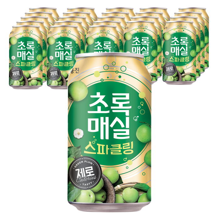 초록매실 스파클링 제로 캔, 24개, 350ml