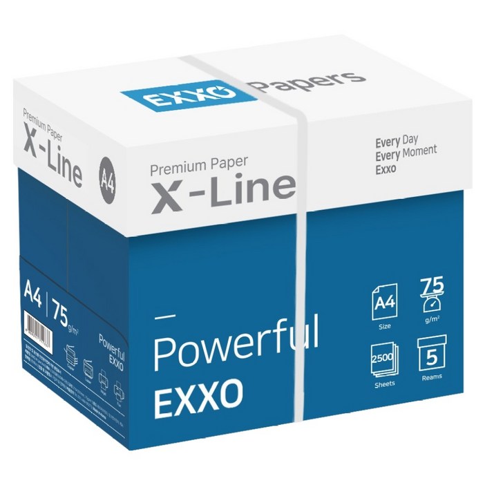 엑소 엑스라인 복사용지 75g, 2500개, A4 엑소 엑스라인 복사용지 75g, 2500개, A4