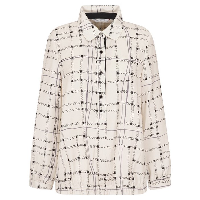 크로커다일레이디 셔츠카라 블루종 블라우스 CLCFBL110