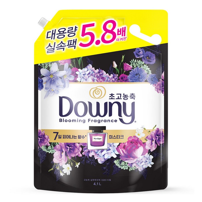 다우니 초고농축 대용량 향수 섬유유연제 미스티크 리필, 4.1L, 1개