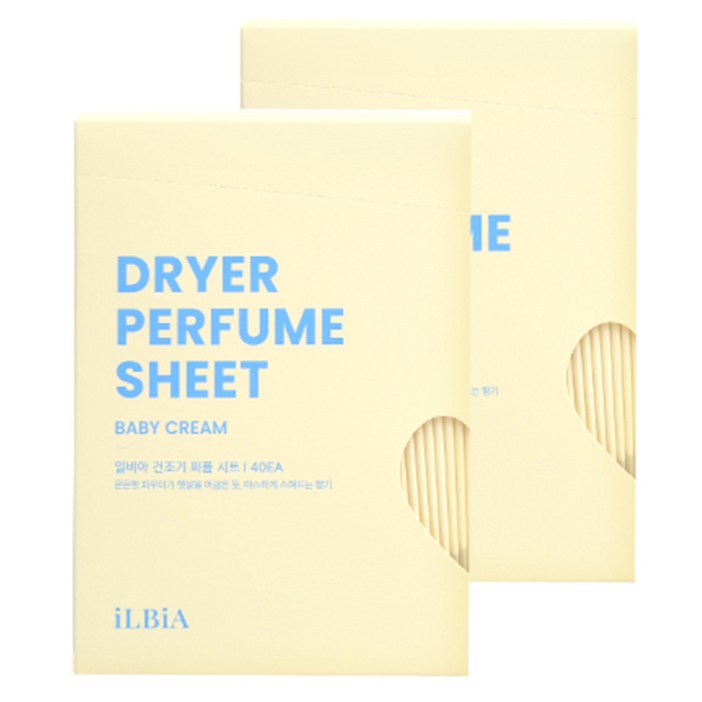 일비아 건조기 퍼퓸 시트 섬유유연제 베이비 크림 향 본품