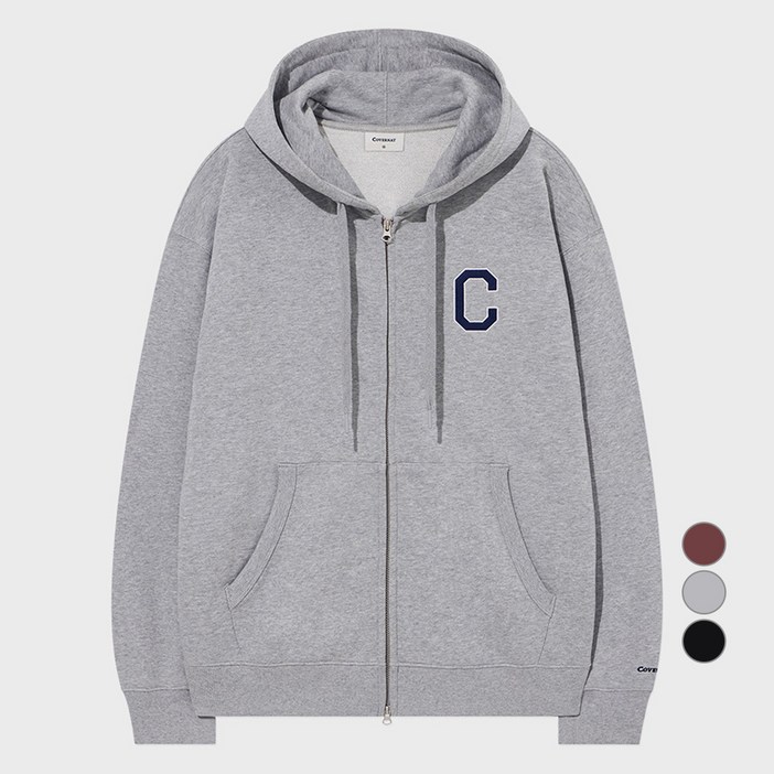 커버낫 남녀공용 C 로고 면 후드집업