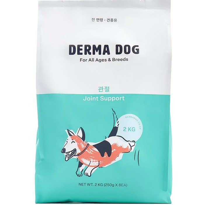 더마독 가수분해 단백질 강아지 애견 연어 오리 건강사료, 뼈/관절, 2kg, 1개