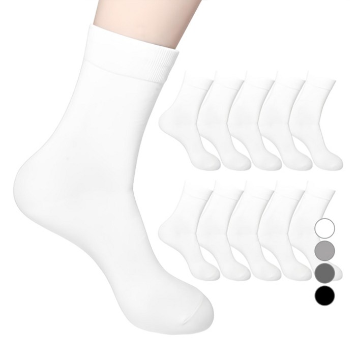 두발로 남성용 프리미엄 무지 중목 양말 10켤레 두발로 남성용 프리미엄 무지 중목 양말 10켤레
