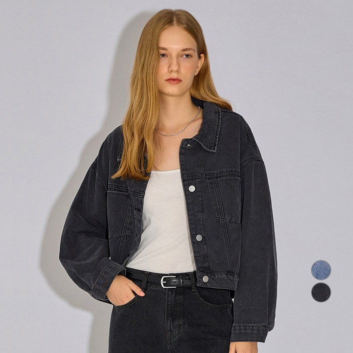 쉬즈미스 여성용 캐주얼 루즈핏 데님 자켓 SAMJKO32010