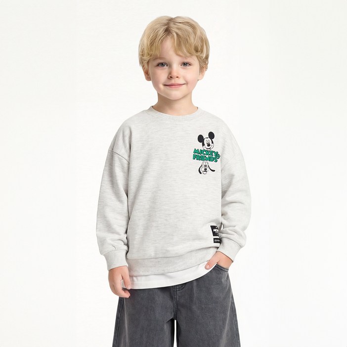 젤리스푼 아동용 디즈니 미키와 친구들 프렌즈 페이스 맨투맨