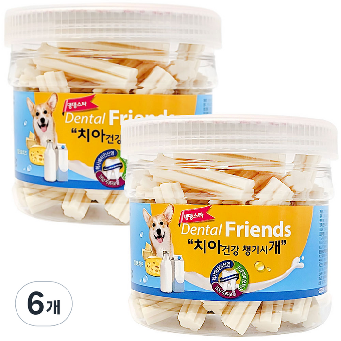 댕댕스타 강아지 덴탈프랜즈 간식, 혼합맛밀크치즈, 300g, 6개 댕댕스타 강아지 덴탈프랜즈 간식, 혼합맛밀크치즈, 300g, 6개