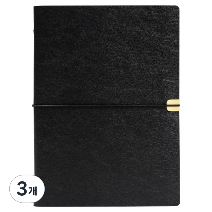 코히모 노트 업무용 A5 다이어리 방수 수첩 5W0455, 블랙, 3개
