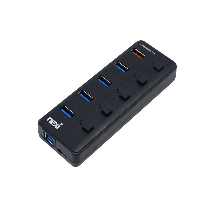 넥시 USB 3.0 5포트 유전원 허브 NXU3005R, 혼합색상, 1개 넥시 USB 3.0 5포트 유전원 허브 NXU3005R, 혼합색상, 1개