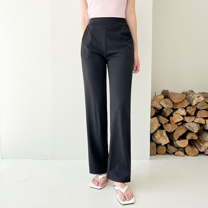 토마토팩토리 여성용 여름 롱기장 일자 스판 밴딩 쿨팬츠