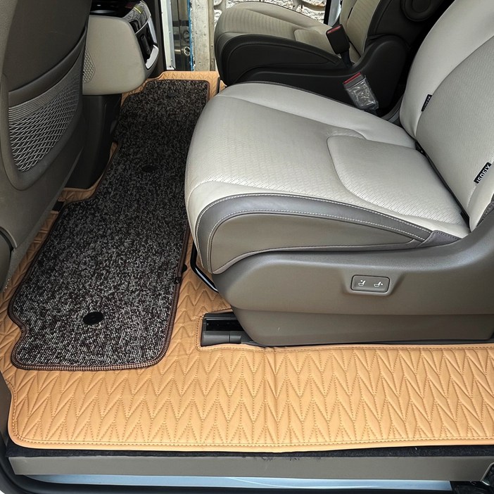 포시즌 5D입체 모노륨 카니발 전용 매트 1  2  3열  트렁크 세트, 기아 더뉴카니발 KA4 페이스리프트 7인승 가솔린  디젤 2023년 12월형, 새들브라운