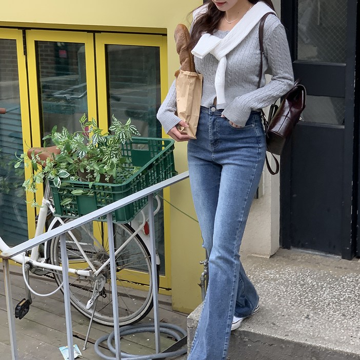 토마토팩토리 여성용 미드나잇 세미 부츠컷 데님팬츠 기본