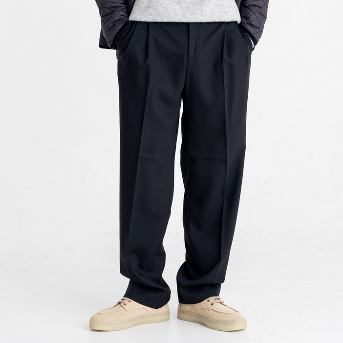 킨록 남성용 세미와이드 셋업 투턱 팬츠