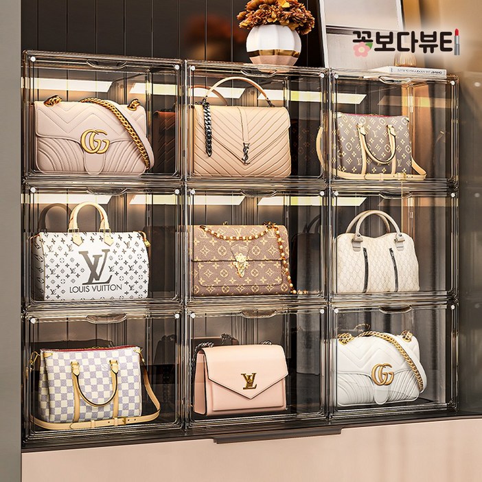 JS STYLE꽃보다뷰티 가방보관함대 스퀘어 명품 가방 진열대 정리대 정리함 수납함 쇼케이스, 1개