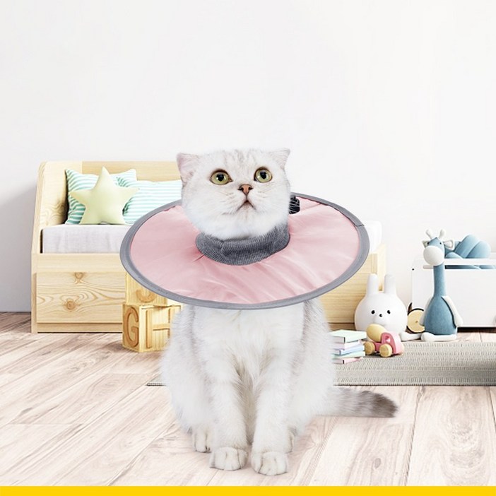 반려동물 긁음방지 안아픈 넥카라 고양이넥카라 중성화넥카라 쿠션 초경량 보호대, Pink