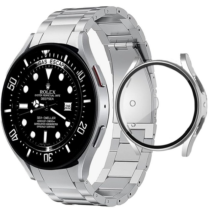 아이비온 갤럭시워치 원버튼 메탈 스트랩 40 44 mm  풀커버 케이스 세트