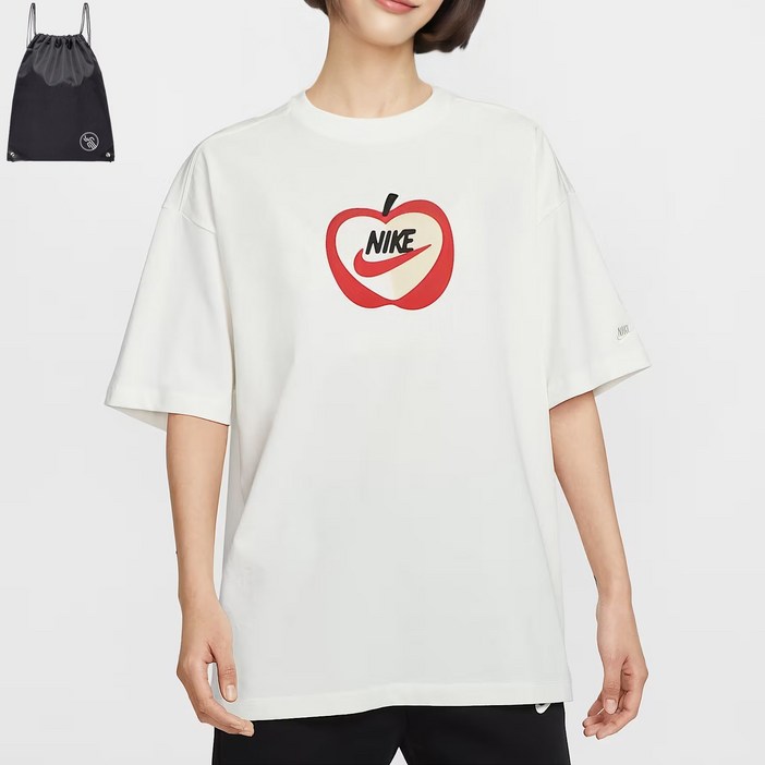 나이키 여성 애플 사과 오버사이즈 면 반팔티 (PGN짐쌕가방 지급)