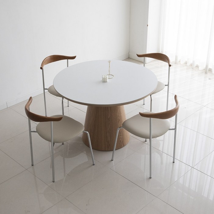 트리몬 TM03 포세린 오크 월넛 원형 750 850 1000 1100 1200 세라믹식탁, 월넛, 4인용