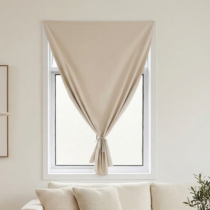 앙플러스 완벽차단 붙이는 벨크로 암막 커튼