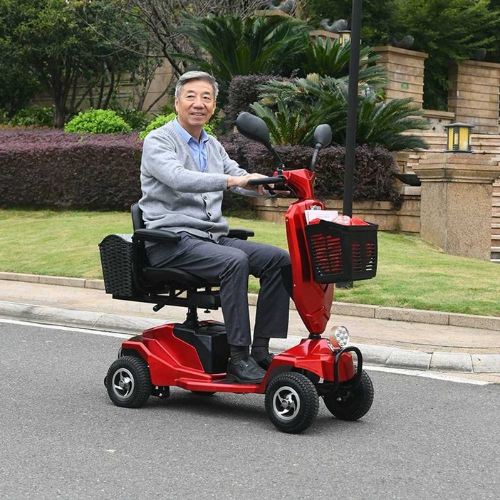 네발 노인 전동 스쿠터 장애인 어르신전동차 사륜