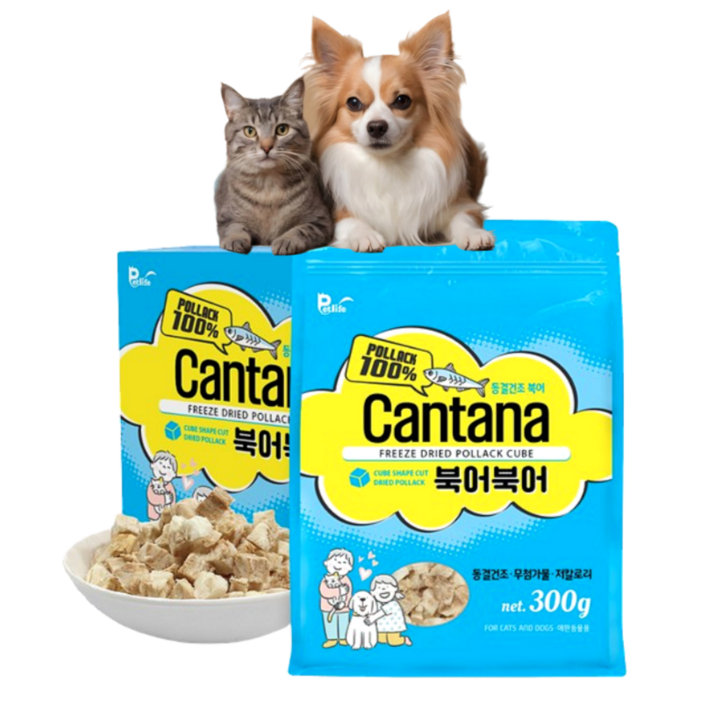 강아지 고양이 영양간식 칸타나 동결건조 북어, 2개, 300g