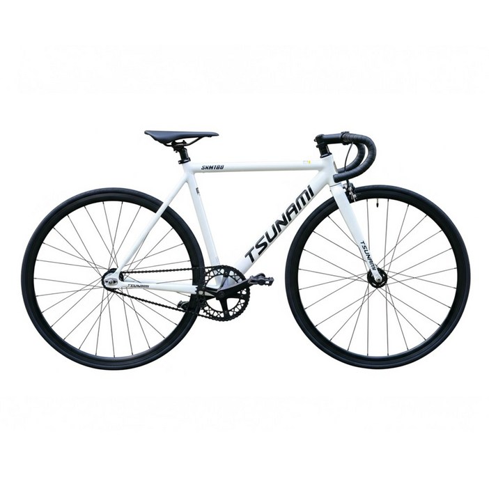 쓰나미 픽시 SNM100 앞뒤브레이크 기본장착 중학생 입문용 완차 7.5kg 국내조립출고, 1개, 55cm, 화이트블랙