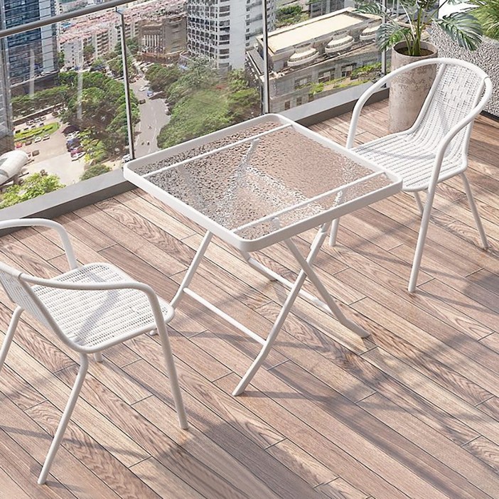 카페 분위기의 테라스 정원세트 튼튼한 234인용 야외 테이블 세트