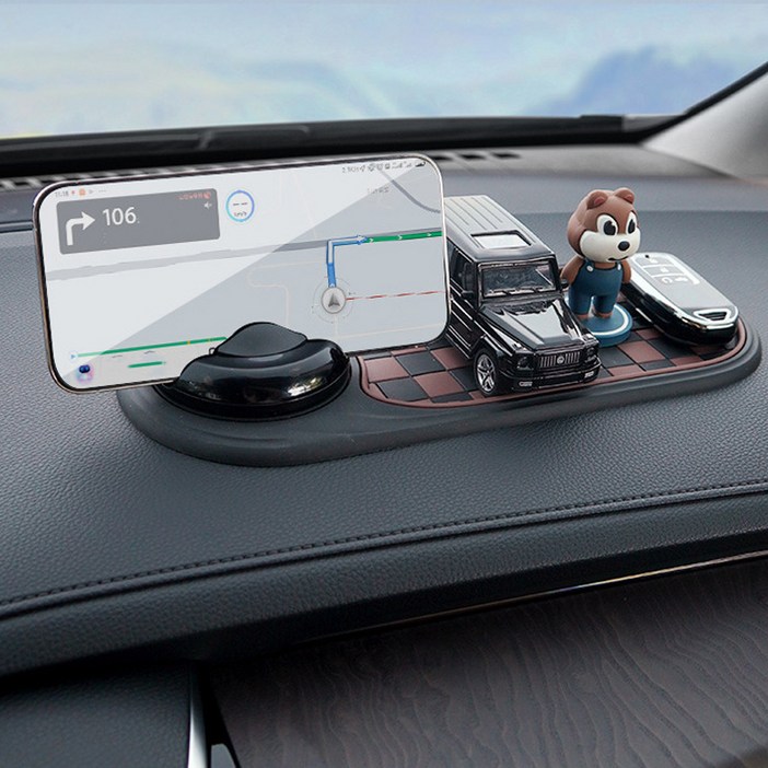 KDNC 차량용 다기능 스마트폰 거치대 대시보트 무설치 2P세트, 블랙브라운, 1세트