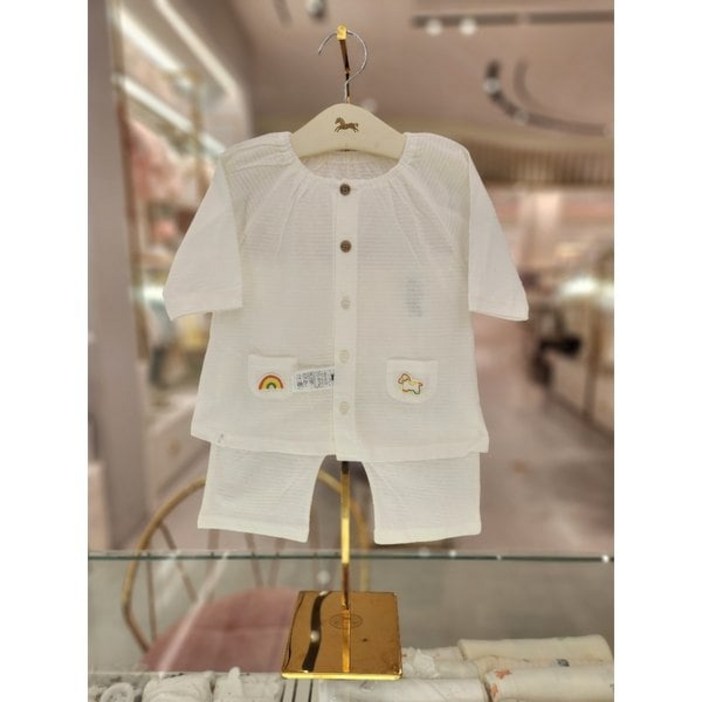 에뜨와 가벼운 편한 유아, 아기 내의, 실내복, 우주복 (25년 여름신상품)바우 7부내의(07S3 17608) 따뜻하고 활동적인, 출산 선물,백일 돌 선물