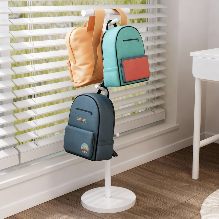 1개 다목적 가방걸이 스탠딩 코트 랙 책가방 선반 모자 옷 거치대