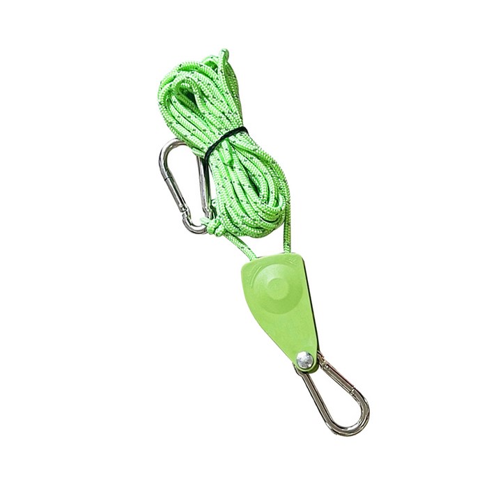 4mm 강력 4m 길이 캠핑 타프 텐트 바람막이 줄 7가지 컬러 자동 잠금 조임기 묶음줄, Green