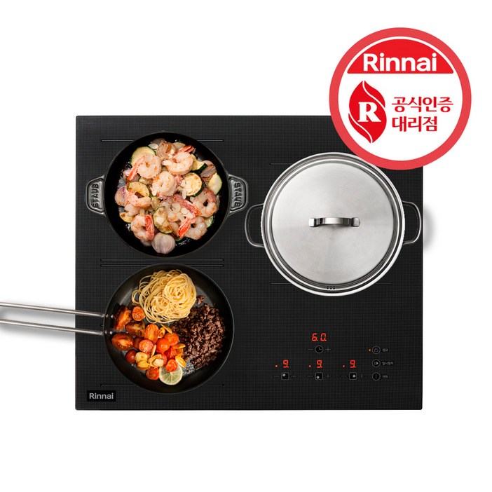 린나이 3구 인덕션 IHF6000N 빌트인 전기레인지 터치식 전기렌지 자동 전력제어, IHF6000N, 빌트인