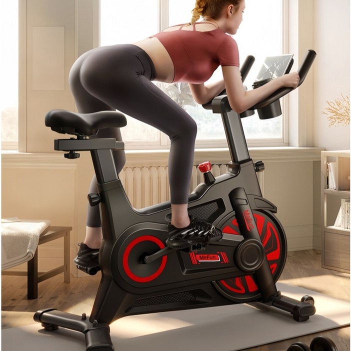 MeFun 실내 자전거 운동기구 스피닝바이크 스핀 바이크 헬스사이클 실내용 가정용 유산소 마그네틱 자전거, 블랙, 656