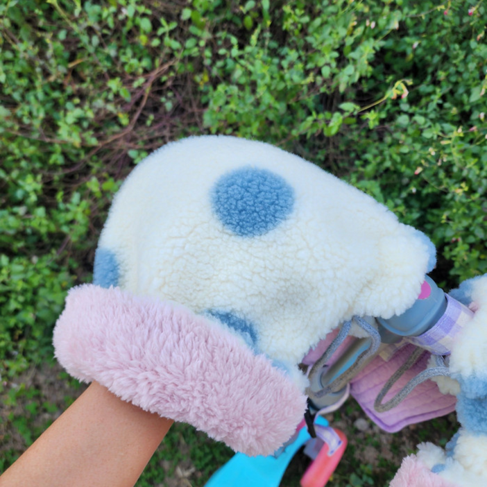 자체제작미싱도로록 국내생산 킥보드 자전거 장갑 방한 워머, 1세트, 아이보리