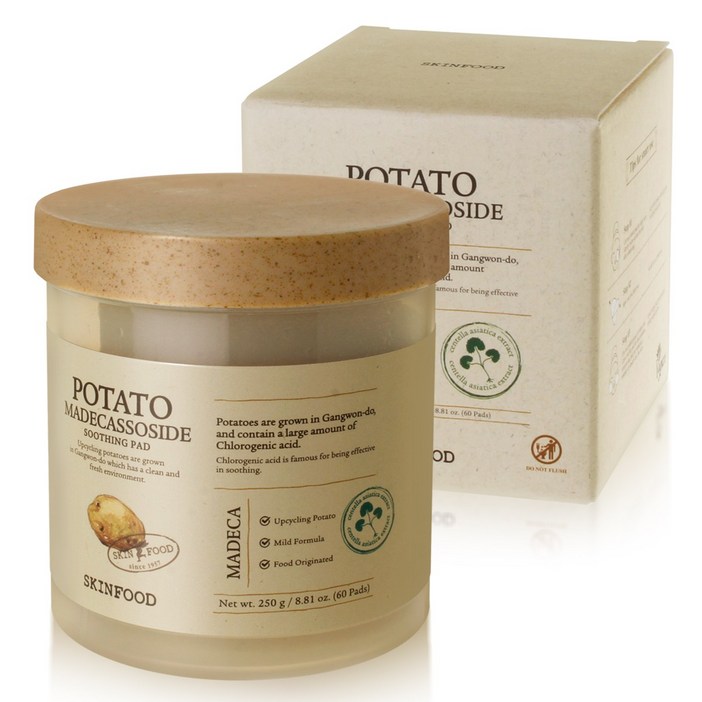 스킨푸드 감자 포테이토 마데카소사이드 수딩 패드 60매 감자패드