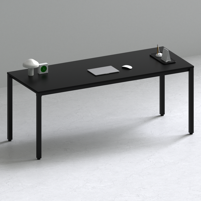 209애비뉴 제로데스크 1800×600 컴퓨터책상, 블랙프레임블랙상판