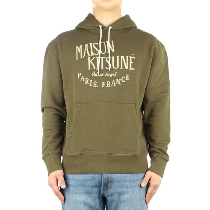 백화점출고 메종키츠네 남성 파리로얄 후드 맨투맨 LM00707KM1 KHAKI