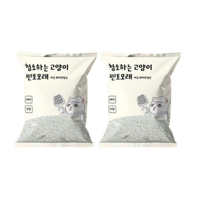 청소하는 고양이모래 와이오밍산 벤토나이트 6kg 2개 무료배송, 2개, 6kg 청소하는 고양이모래 와이오밍산 벤토나이트 6kg 2개 무료배송, 2개, 6kg