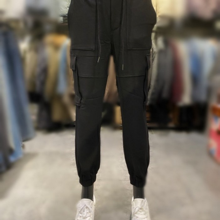 남성 데일리 스판 블랙 카고 조거팬츠BCKR23U5245Z 101819