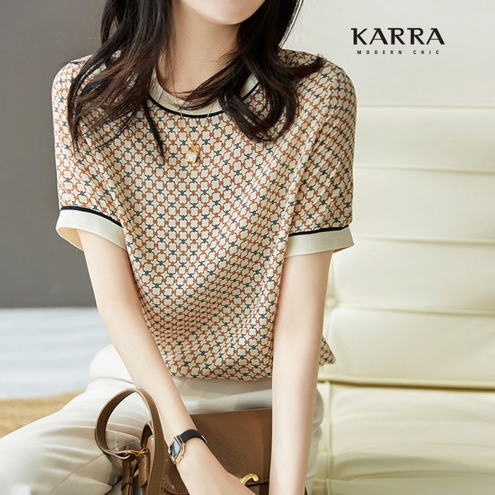 카라 라운드 포인트 블라우스A0963M 카라 라운드 포인트 블라우스A0963M