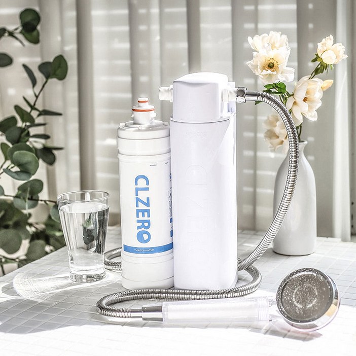 씨엘제로 샤워필터 녹물필터 샤워기 세면대 세탁기 주방 수전 대용량 샤워기 필터 CZ5, 싱크대용 원홀수전 나사식, 1세트