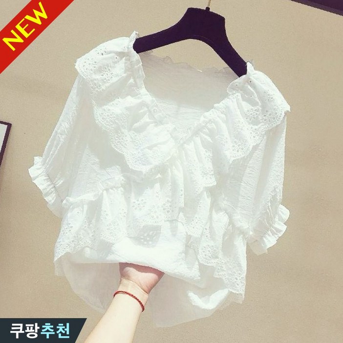 완전 편한 80kg까지 여성 랩 흰색 쿨 반팔 블라우스 티셔츠 여름 추천 빅사이즈 브이넥 디자인 모던 솔리드 휴양지 벌룬소매 데일리 프릴 빅카라 펀칭 루즈핏 셔츠 브라우스 완전 편한 80kg까지 여성 랩 흰색 쿨 반팔 블라우스 티셔츠 여름 추천 빅사이즈 브이넥 디자인 모던 솔리드 휴양지 벌룬소매 데일리 프릴 빅카라 펀칭 루즈핏 셔츠 브라우스