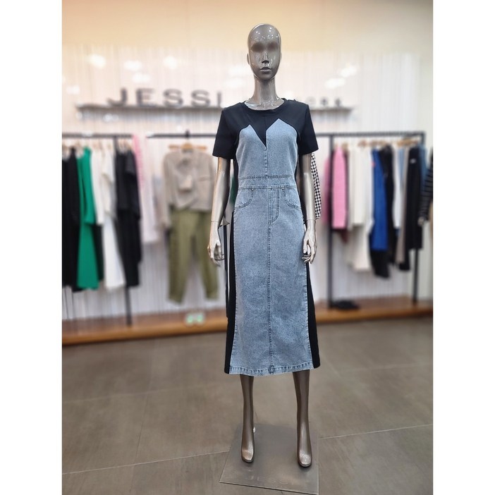 제시뉴욕 데님배색 롱원피스 BFM5SZPNDA9820
