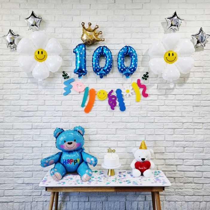 아기 100일 잔치 셀프 백일상 세트, 블루, 1개 아기 100일 잔치 셀프 백일상 세트, 블루, 1개