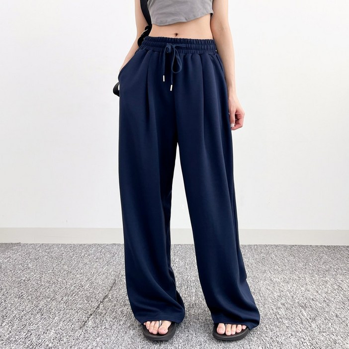 자체제작 어브라운 여성 데일리 핀턱 와이드 트레이닝 팬츠