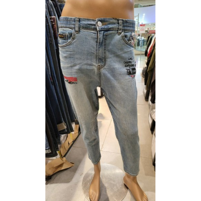 (NC불광 지프)*단독 초특가 한정 70% 할인* 편안하고 가볍게 착용하기 좋은 남여공용 반밴딩 라이트 배기 청바지!! JM2DPM752