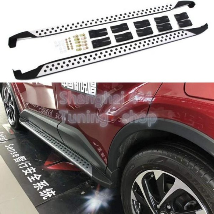 도요타 C-HR CHR 2017-2023 용 알루미늄 러닝 보드 사이드 스텝 너프 바 풋 페달