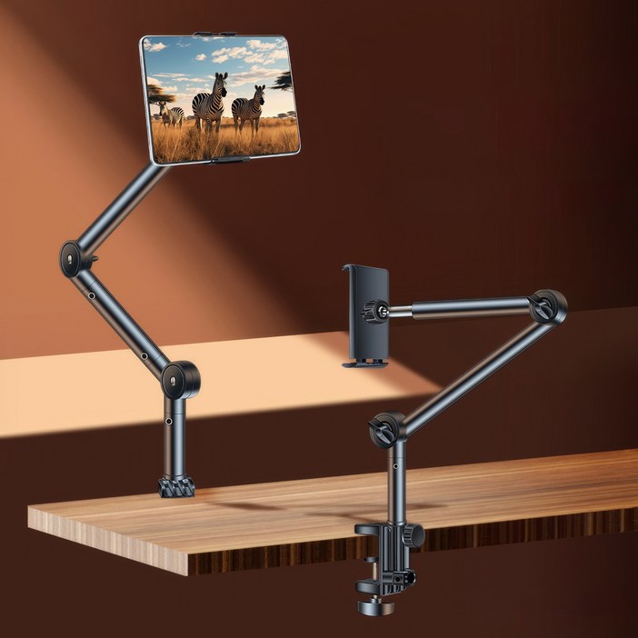 RUNHome 대 넷플릭스 핸드폰 태블릿 거치대 10kg지지 상하좌우360도회전 클립형, 블랙, 1개