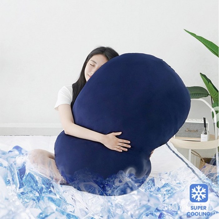 미니멀룸 대형쿨링감 얼음 찹쌀떡 베개 필로우, 옐로우
