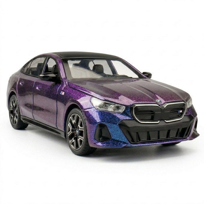 마이카 다이캐스트 합금 124 BMW i5 M60 모델 자동차 모형 피규어 장식, 1개, 03.퍼플